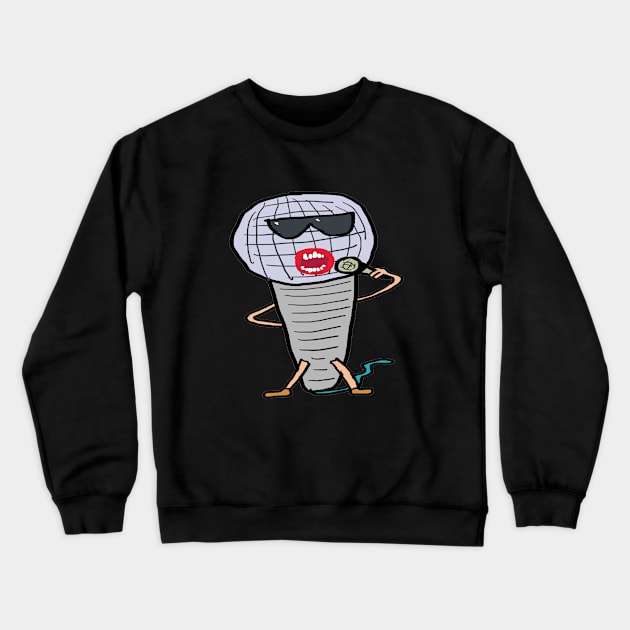 Karaoke Singing Microphone Crewneck Sweatshirt by Mark Ewbie